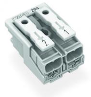 294-4042 Соединитель для светильников; нажимная кнопка, внешняя; без заземляющего контакта; 2-пол.; Стор. свет.: для одножильных проводников; Инст. стор.: для всех типов проводников; макс. 2,5 мм2; Темп. окруж. среды: макс. 85 °C (T85)