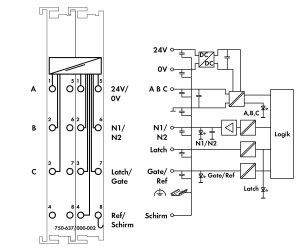 750-637/000-002 Интефейс инкрементного шифратора; тока; Несимметричный; 32 бит