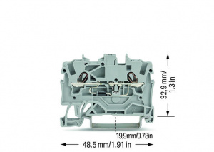 2001-1211/1000-411 Компонентная клемма; 2-проводн.; с диодом 1N4007; анод справа; для DIN-рейки 35 x 15 и 35 x 7,5; 1,5; Push-in CAGE CLAMP