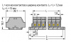 261-431 2-проводные клеммные колодки; 11-пол.; без кнопок; с крепежными фланцами; для винтового или аналогичных типов крепления; Крепежное отверстие 3,2 мм 2; 2,5 мм2; CAGE CLAMP