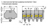 261-254/332-000 4-проводная клеммная колодка; 4-пол.; с одной стороны с нажимными кнопками; с защелкивающимися монтажными ножками; для толщины пластины 0,6 - 1,2 мм; Крепежное отверстие 3,5 мм 2; 2,5 мм2; CAGE CLAMP