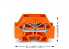 262-336 4-проводные клеммы; без кнопок; с крепежным фланцем; для винтового или аналогичных типов крепления; Крепежное отверстие 3,2 мм 2; 4 mm2; CAGE CLAMP