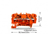 2002-1302 3-проводные проходные клеммы; 2,5 мм2; подходят для исполнений Ex e II; боковая и центральная маркировка; для DIN-рейки 35 x 15 и 35 x 7,5; Push-in CAGE CLAMP