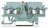 279-624/281-413 Компонентная клемма; 4-проводн.; красный светодиод; тока; для DIN-рейки 35 x 15 и 35 x 7,5; 1,5; CAGE CLAMP