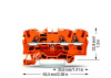 2004-1302 3-проводные проходные клеммы; 4 mm2; подходят для исполнений Ex e II; боковая и центральная маркировка; для DIN-рейки 35 x 15 и 35 x 7,5; Push-in CAGE CLAMP