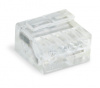 243-144 Соединитель MICRO PUSH WIRE для распределительных коробок; для одножильных проводников; 2 0,8 мм; 4-проводн.; прозрачный корпус; светло-серая крышка; макс. рабочая темп. окр. среды 60 °C