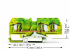 282-687 3-проводные клеммы с заземлением; 3; центральная маркировка; для DIN-рейки 35 x 15 и 35 x 7,5; CAGE CLAMP