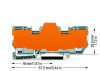 769-162/769-313 2-контактные клеммы для сменных модулей; 4-пол.; с 2 позициями для перемычки; с оранжевой разделительной пластиной; для DIN-рейки 35 x 15 и 35 x 7,5