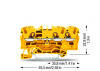 2004-1306 3-проводные проходные клеммы; 4 mm2; подходят для исполнений Ex e II; боковая и центральная маркировка; для DIN-рейки 35 x 15 и 35 x 7,5; Push-in CAGE CLAMP
