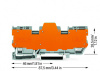769-182/769-314 1-проводные / 1-контактные клеммы для сменных модулей; 4-пол.; с 2 позициями для перемычки; с оранжевой разделительной пластиной; для DIN-рейки 35 x 15 и 35 x 7,5; 4 mm2; CAGE CLAMP